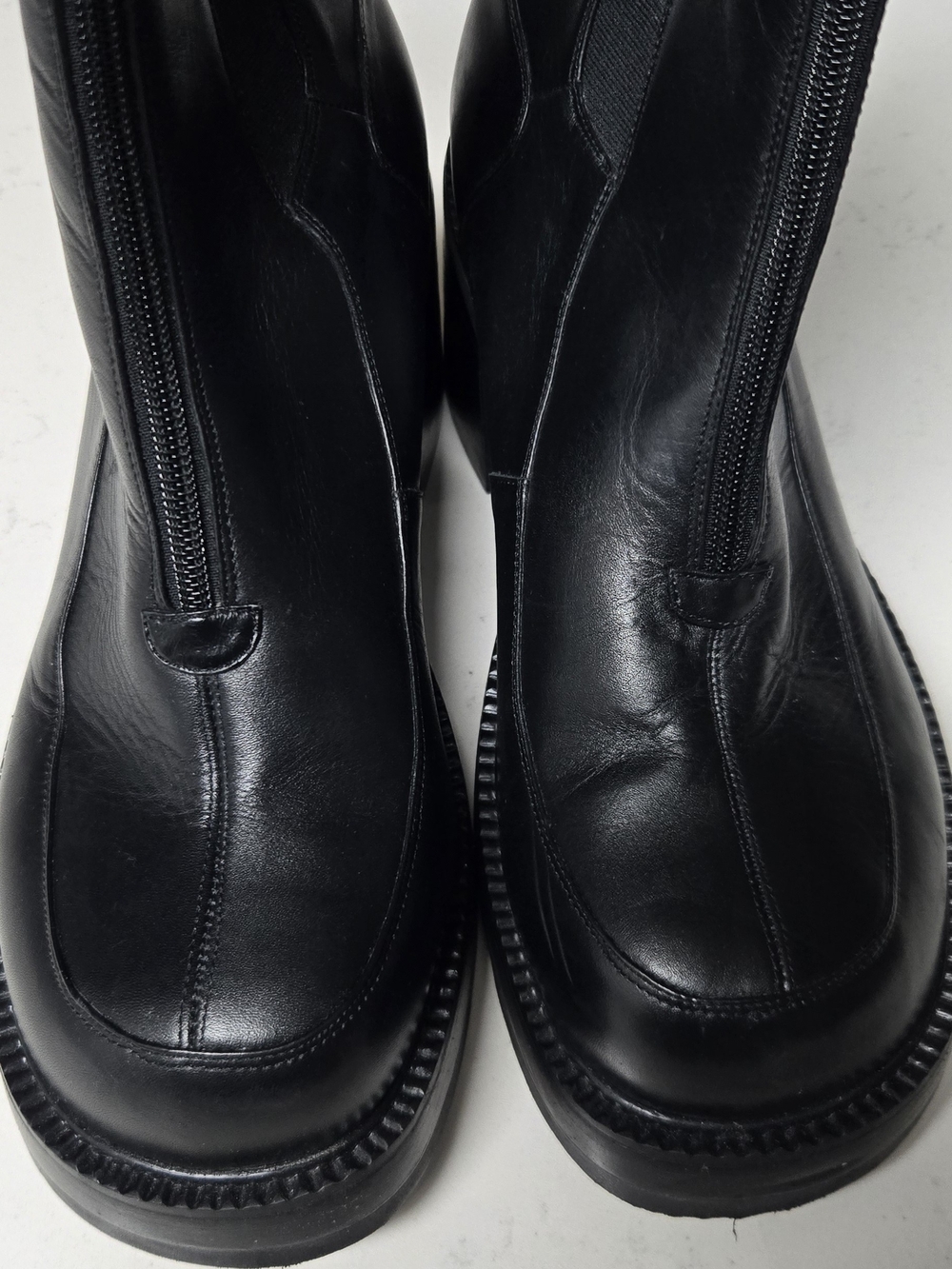 Peerage Women's Black Leather Platform Boot Size 12 WW - Picture 14 of 16
